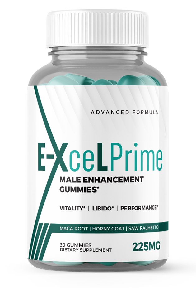 Bottle of Excel Prime Male Enhancement Gummies, 30 gummies, 225mg
